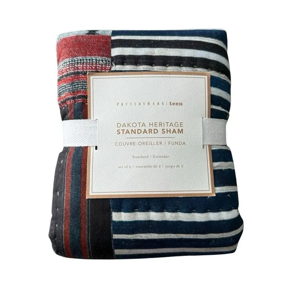 Pottery Barn TEEN Dakota Heritage Standard Shams Set of 2 New